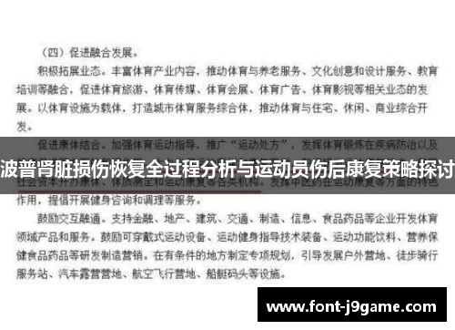 波普肾脏损伤恢复全过程分析与运动员伤后康复策略探讨