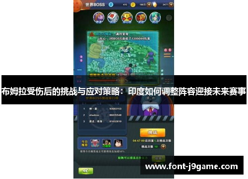 布姆拉受伤后的挑战与应对策略：印度如何调整阵容迎接未来赛事